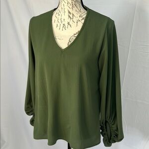 White Birch dress top V-Neck full sleeve with elastic